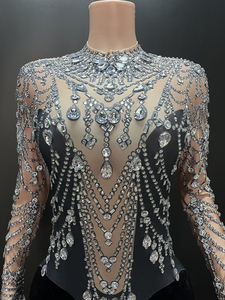 Nononovance <span class=keywords><strong>abiye</strong></span> 2025 modeli Rhinestone Fringe seksi ince performans yapay elmas ağ elbise türkiye bayanlar elbise - Product Image 4