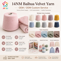 Wholesale High-quality 1/14NM Dyed Color Spun Baihua Yarn 6% Wool 61% Recycled Polyester 15% Acrylic 15% Nylon 3% Spandex Blend