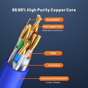Cat8 U/FTP cmx trong nhà PE + PVC Ethernet LAN Mạng Internet cáp 22AWG 0.64 mét thông tin liên lạc Cáp - Product Image 2