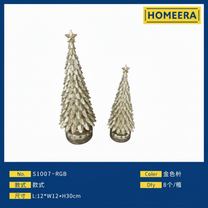 Scatola da 8 pezzi di ornamento decorativo per albero decorativo in resina di luce bianca calda per l'arredamento della casa - Product Image 1