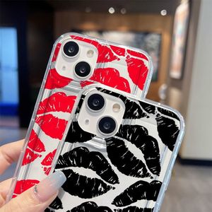 Cute Girls <span class=keywords><strong>Kiss</strong></span> Lips Print Design Clear TPU Air Bumper Phone Case para iPhone 14 Pro Max 13 12 11 Funda suave - Product Image 3