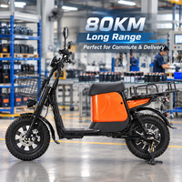 Moto électrique de livraison longue portée U2, batterie lithium 48V, scooter avec porte-bagages arrière robuste pour livraison de colis