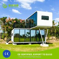Module de bureau extérieur préfabriqué étanche avec verre courbé trempé double couche pour logement temporaire d'urgence en cas de catastrophe, certifié ISO CE