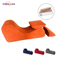 Sofa Kasur Yoga Busa Grosir Pabrik dengan Bantal Pinggang & Sandaran Kaki Saku Samping