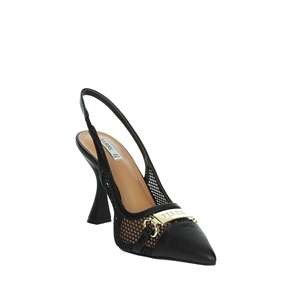 Ferre Women's Slingback <b>Pumps</b> <b>Black</b> F-361 Pointed Toe Mesh Heels - Product Image 5