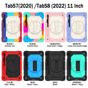 Nuova custodia protettiva rotante a 3 strati con tracolla/impugnatura per Samsung Galaxy Tab S8 11 pollici <span class=keywords><strong>X700</strong></span>/X706 (2022) - Product Image 2