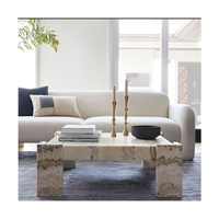 Table basse moderne simple en marbre sur mesure, table à thé en pierre naturelle, mobilier de salon, table basse pour hôtels