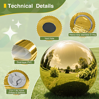 Vente flash - Ballons géants en PVC métallisé double couche dorés, ballons gonflables brillants pour la décoration de fête avec logo personnalisé