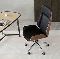 Chaise de bureau exécutive moderne en cuir PU, dossier haut, ergonomique, réglable en hauteur, chaise de bureau pivotante de luxe pour la maison, le bureau ou le salon