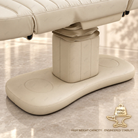 Table de massage électrique à 3 moteurs marron, réglable en hauteur, moderne, pour salon, avec mousse à mémoire de forme, lit esthétique en PU pour spa médical, certifiée CE