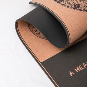 Alfombrilla de Yoga y Pilates de Corcho y TPE Antideslizante de 6 mm de Grosor, Ecológica, con Logotipo Personalizado al por Mayor, 183x61 cm, Plegable, con Bolsa de Transporte - Product Image 3