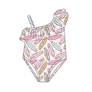 Personalizado surf verano playa sin mangas Niña bebé moda trajes de baño niños recién nacidos niñas al por mayor traje de baño de una pieza - Product Image 4
