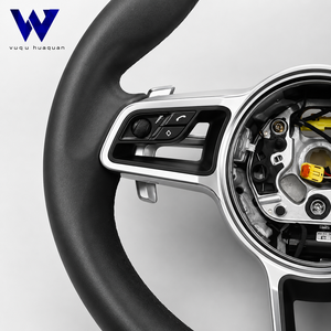 Volante de Cuero Negro de Alta Calidad, Compatible con Panamera, Boxster, Taycan, <span class=keywords><strong>Carrera</strong></span> <span class=keywords><strong>GT</strong></span> 912, 914, 918, <span class=keywords><strong>924</strong></span>, 928, 930, 959, 968 - Product Image 2