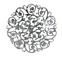 Assiette de présentation argentée vintage à motif végétal peint par pulvérisation, pour mariage, hôtel, fête, commerce extérieur, en stock
