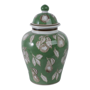 Vaso Decorativo in Ceramica con Design a Pera Verde per Soggiorno, Ufficio e Arredamento Casa - Product Image 1