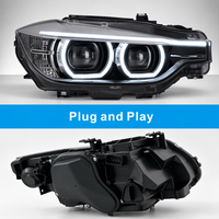 Ensemble de phares LED compatible avec BMW Série 3 F30 F31, double lentille DRL 6000LM 6500K