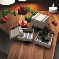 Couvercle de pot multifonctionnel solide en bois d'Hinoki pour plats vapeur carrés, spécialités de restaurant coréen, sushis japonais et dim sum