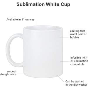 11 OZ Porcelain Coffee <b>Mug</b>, Classic Blank Ceramic Cup with Large Handle <b>for</b> Tea Latte Cappuccino, White - Product Image 3