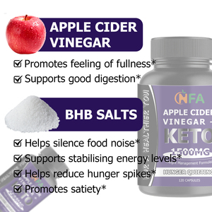 แคปซูลน้ำส้มสายชูแอปเปิ้ลคีโต 1500 มก. สูตรควบคุมน้ำหนัก ช่วยลดความหิว กระตุ้นการย่อยอาหาร ราคาดี - Product Image 6