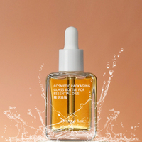 Bouteille transparente de 30ml, sérum, flacon d'huile essentielle, carré, violet, en Stock, livraison gratuite