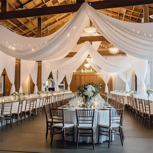 <span class=keywords><strong>Voile</strong></span> décoratif en organza transparent pour mariage, rideau <span class=keywords><strong>de</strong></span> scène, <span class=keywords><strong>de</strong></span> salle <span class=keywords><strong>de</strong></span> réception ou <span class=keywords><strong>de</strong></span> fête, draperie pour fond <span class=keywords><strong>de</strong></span> scène - Product Image 6