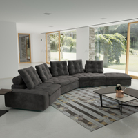 ATUNUS Drop Shipping Modulares Ecksofa, 7-Sitzer Großes Familienmöbel, Haustierfreundliches Ecksofa, Modernes L-förmiges Couch-Set