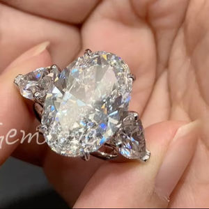 实验室种植钻石结婚戒指-18k金CVD 10ct女性带祖母绿切割复古和定制永恒珠宝 - Product Image 2