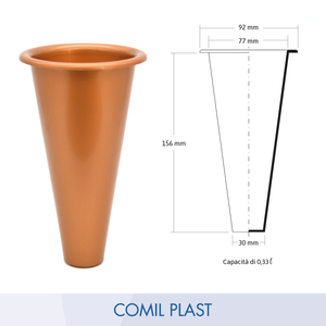 Vase en plastique à prix de gros, remplacement de l'anneau en bronze, niche, mausolée, crypte, moulage par injection, couleur cuivre, hauteur 6 pouces - Product Image 4