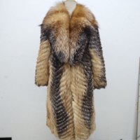 Manteau en fourrure de renard véritable de luxe pour femme, longueur 110 cm, collection Hiver 2026, modèle Golden Island