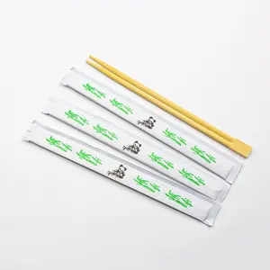 Health Disposable Bamboo Chopsticks with Paper Wrapped Customize Logo