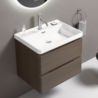 Fabriqué en Chine, armoire de salle de bain moderne personnalisable murale, meuble-lavabo simple de qualité supérieure avec lavabo en bois