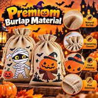 Sac à bonbons en toile de jute XINBAO pour Halloween, impression de logo personnalisée, écologique, réutilisable, pochette pour friandises pour les fêtes d'enfants, cadeau