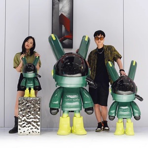 Robbi ánh trăng thỏ sáng sợi thủy tinh sàn Điêu Khắc Trung tâm mua sắm KTV trang trí sang trọng Internet người nổi tiếng nhựa thủ công mỹ nghệ - Product Image 4