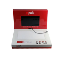 Présentoir de comptoir horizontal moderne en acrylique avec écran LCD Polk, lecteur vidéo et éclairage LED