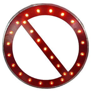 Señal de tráfico grande compuesta por un chasis circular de aluminio fundido, paneles solares LED de alto brillo respetuosos con el medio ambiente - Product Image 2