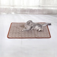 Tapis rafraîchissant pour chien de grande taille, imperméable, respirant, lavable, doux, non toxique, en maille glacée, rectangulaire, bleu