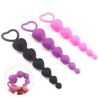 Bouchon anal en silicone avec poignée en forme de cœur, jouet sexuel noir pour jeu anal