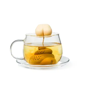 SI14-colador de té en forma de taburete de silicona de grado alimenticio, difusor de filtro Infusor de hojas sueltas, 8x5x5CM