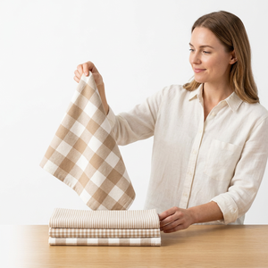Serviettes de cuisine en coton 100% français personnalisées, très absorbantes, best-sellers, imprimées d'animaux brodés, réutilisables et écologiques - Product Image 1