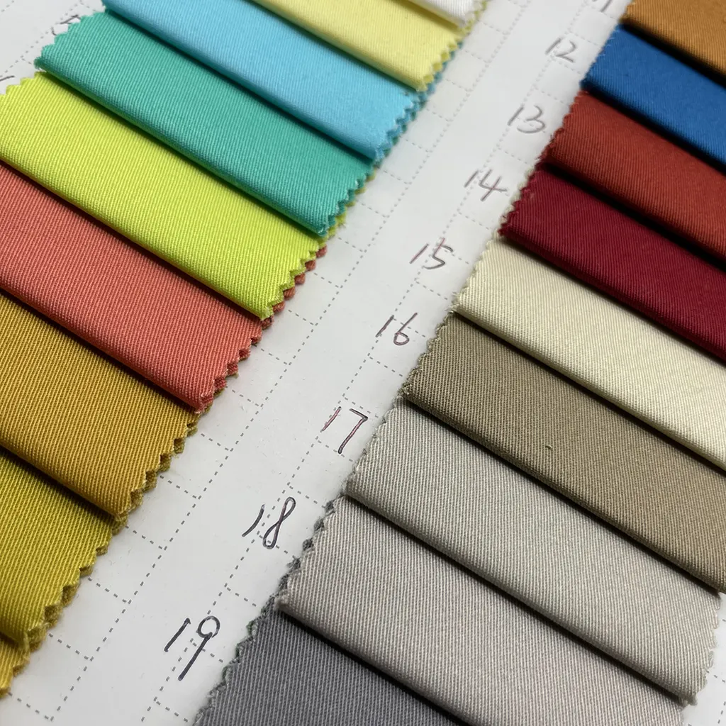 97% Cotton 3% Spandex Elastic Pants Fabric high density Cotton khaki Woven Elastane Twill Fabric For Trousers, pants