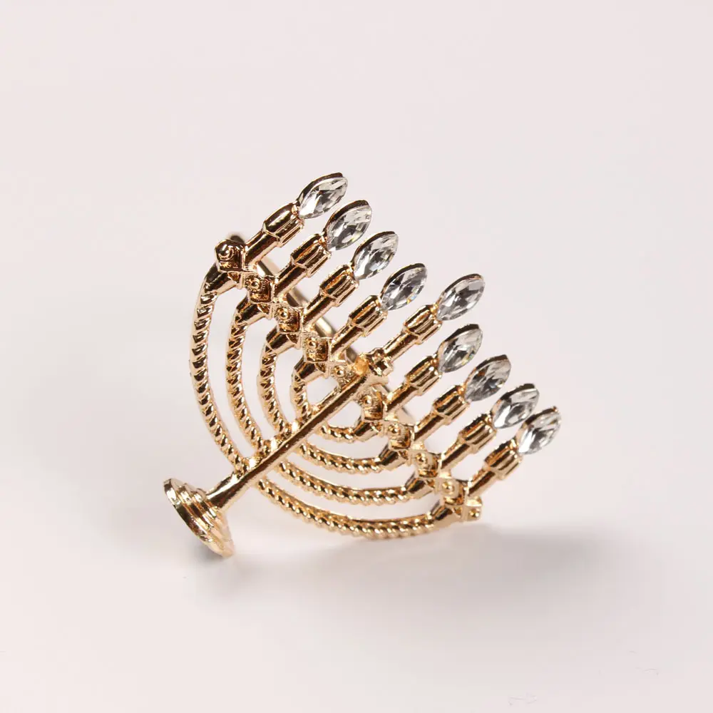 Europäische und amerikanische Retro Kerzenhalter Metall Diamant romantische Hochzeit goldene Servietten ring
