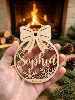 Service de gravure laser sur bois personnalisé pour l'artisanat, décorations murales 3D de Noël, fabrication OEM ODM, vente en gros
