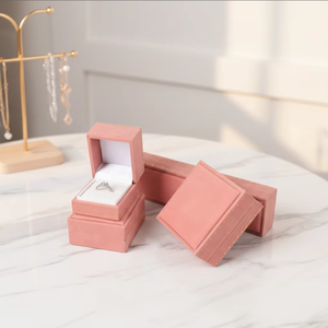 Factory Customized Logo Accepted Luxury High-end Liner Square Velvet Jewelry Box for <b>Rings</b> Pendants Earrings Bracelets Necklaces - Product Image 6
