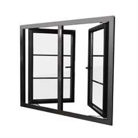Fenêtre américaine au design moderne à coupure thermique personnalisée fenêtre à grand panneau de verre et auvent en aluminium pour maison fenêtre à battant