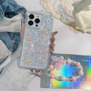 Coques de téléphone 3-en-1 à paillettes florales en gros pour <span class=keywords><strong>iPhone</strong></span> 16 Pro 15 14 Pro Max <span class=keywords><strong>13</strong></span> 12 11 avec lanière, étuis 360 Fundas De Celular - Product Image 6