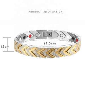 ट्रेंडी बायो मैग्नेटिक थेरेपी ब्रेसलेट स्टेनलेस स्टील एडजस्टेबल एनर्जी बैलेंस बैंड पुरुषों के लिए महिलाओं दर्द राहत स्वास्थ्य कंगन - Product Image 5