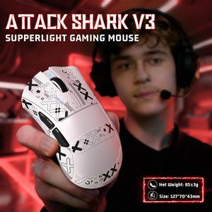 Attack Shark V3 Superlight Gaming <b>Mouse</b> Wireless Rechargeable RGB Backlit 6 Button Optical <b>Mouse</b> for Desktop Laptop - Product Image 1