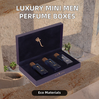 Boîtes d'emballage de luxe personnalisées pour mini flacons de parfum pour hommes, imprimées, faites à la main, en matériaux recyclés, rigides, pour cosmétiques et soins de la peau