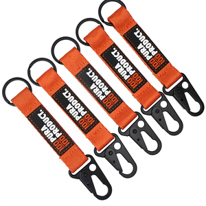 High Quality Custom Outdoor Tactical Nylon Webbing Short Lanyard Hot Selling Fabric Keychain Lanyard