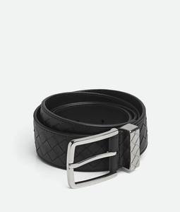 Cinturón Reversible Formal de Negocios para Hombre Bottega, Cinturón de Cuero Genuino Tejido Intreccio de Lujo con Hebilla de Pin, Estilo de Diseñador para Traje BV Veneta - Product Image 1